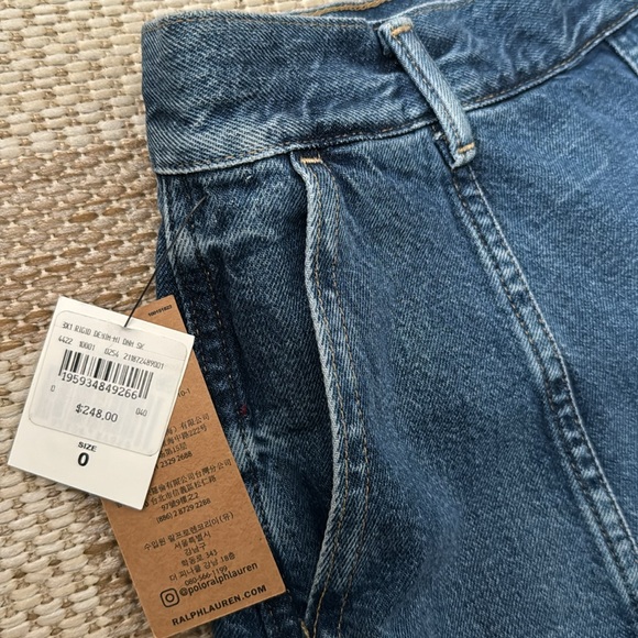 NEW Polo Ralph Lauren Luxury Denim Paneled A-Line Skirt SIZE 0 - Picture 9 of 9